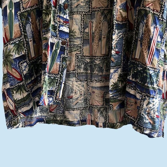 Aloha Hut Shirt Mens XL Hawiian Luau Beach Surfboard Summer Time All Over Print - Picture 5 of 9